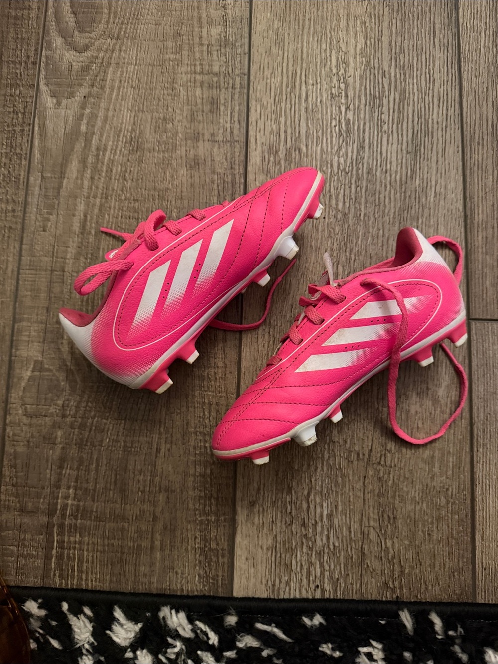 adidas Pink and White Kids Soccer Cleats